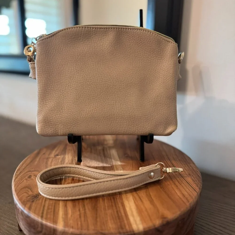 Charming Charlie Tan Crossbody Shoulder Bag  -  Versatile Everyday Purse - Picture 2 of 9